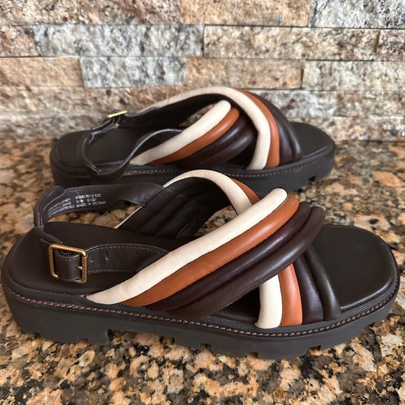 TORY BURCH LUG SOLE SLINGBACK SANDAL LEATHER NAPPA MULTI COLOR - Picture 3 of 10